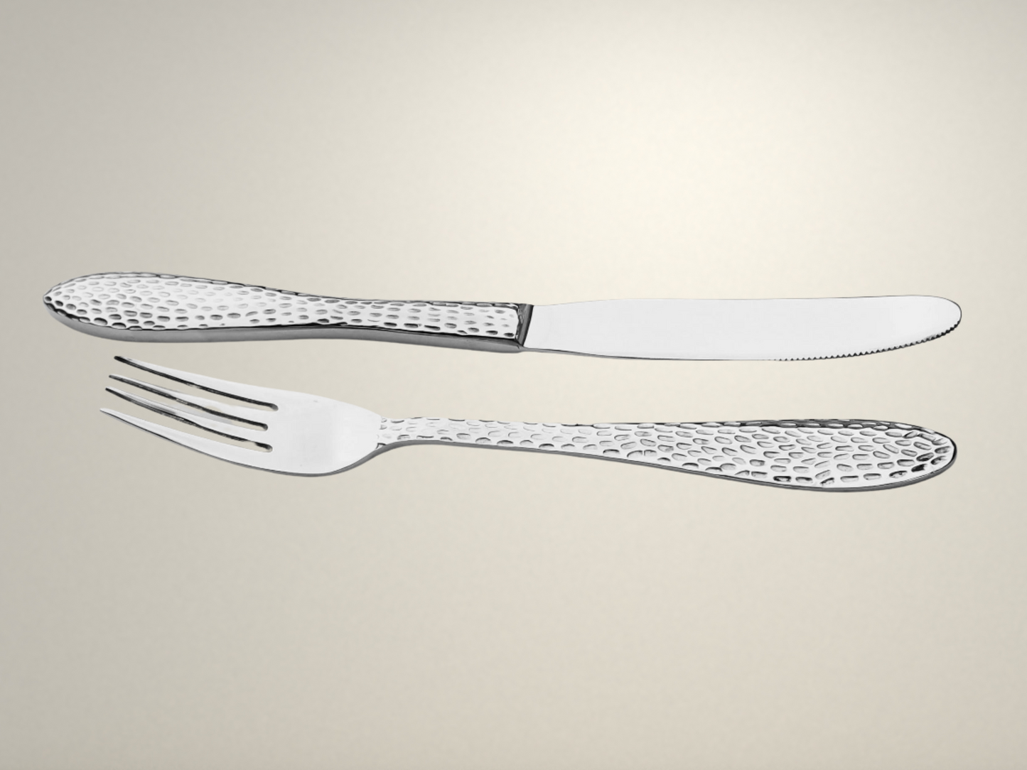 OllaLuxe 11 Gauge Premium Stainless Steel Cutlery Set – 34-Piece Heavy Gauge Hammer Finish