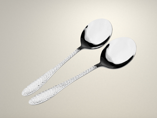 OllaLuxe 11 Gauge Premium Stainless Steel Cutlery Set – 34-Piece Heavy Gauge Hammer Finish