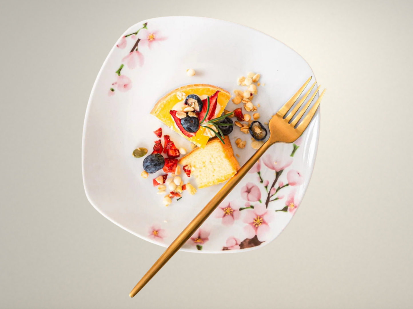 OllaLuxe 30/60-Piece White Porcelain Dinnerware Set – Pink Floral Design for 12 Persons