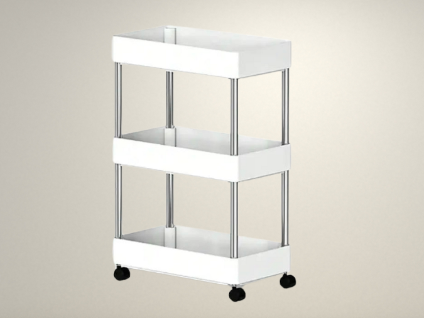 OllaLuxe 3/4-Tier Movable Gap Storage Rack – Slim Rolling Utility Cart for Kitchen, Bathroom & Living Room