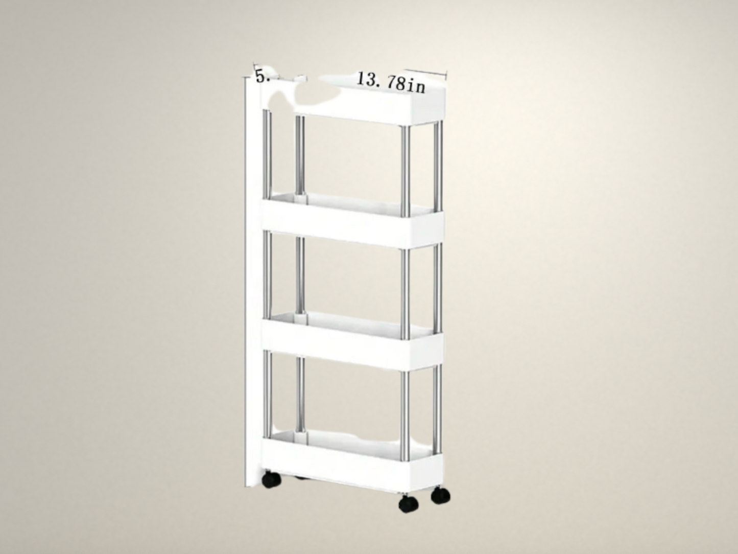 OllaLuxe 3/4-Tier Movable Gap Storage Rack – Slim Rolling Utility Cart for Kitchen, Bathroom & Living Room