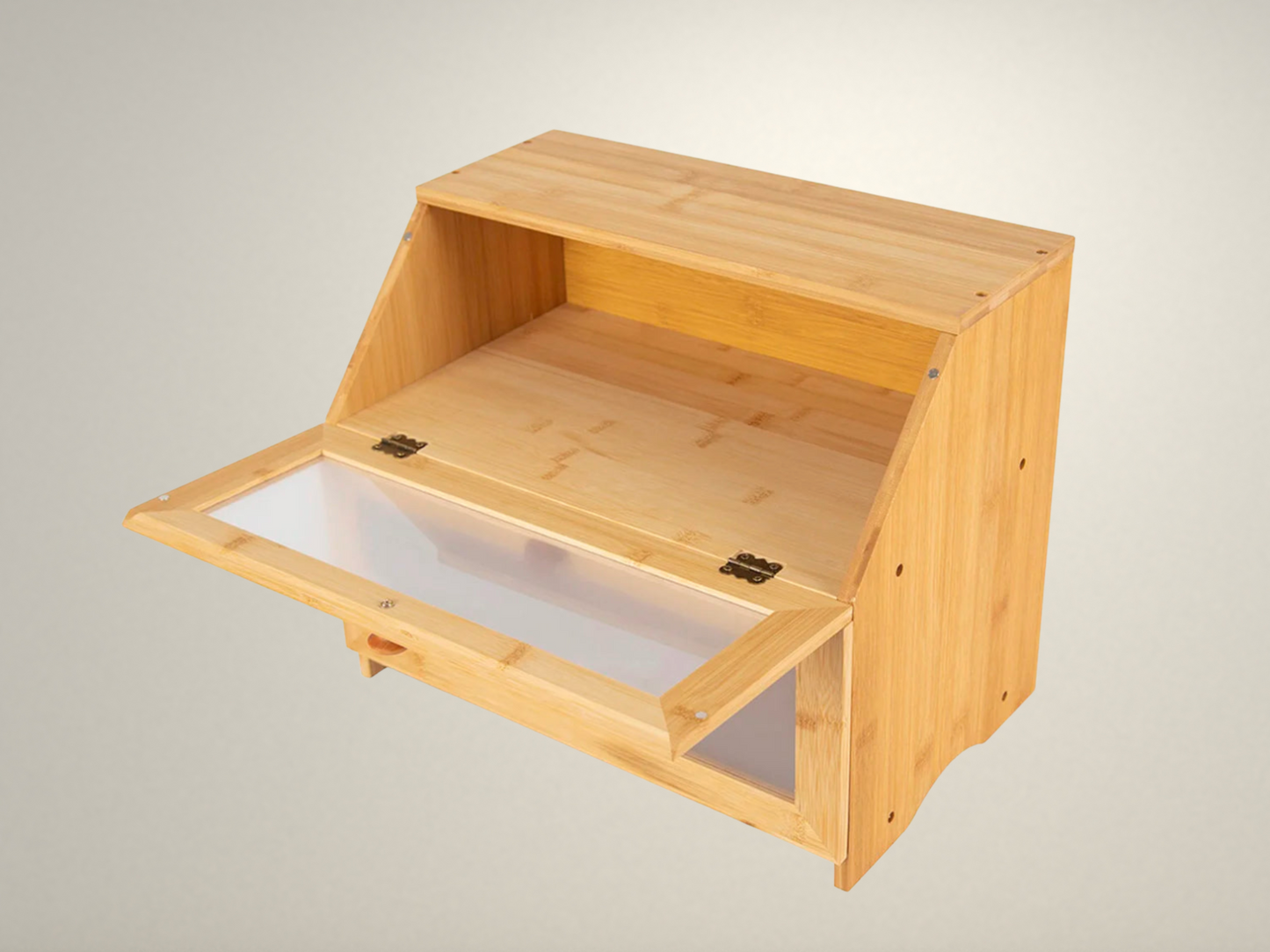 OllaLuxe Bamboo Double-Layer Bread Box – Multi-Purpose Bread & Pastry Storage