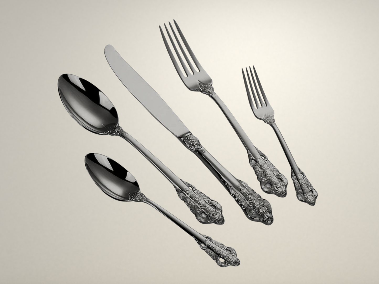 OllaLuxe Gold Plated Cutlery Set – Vintage Luxury Flatware for Elevated Dining