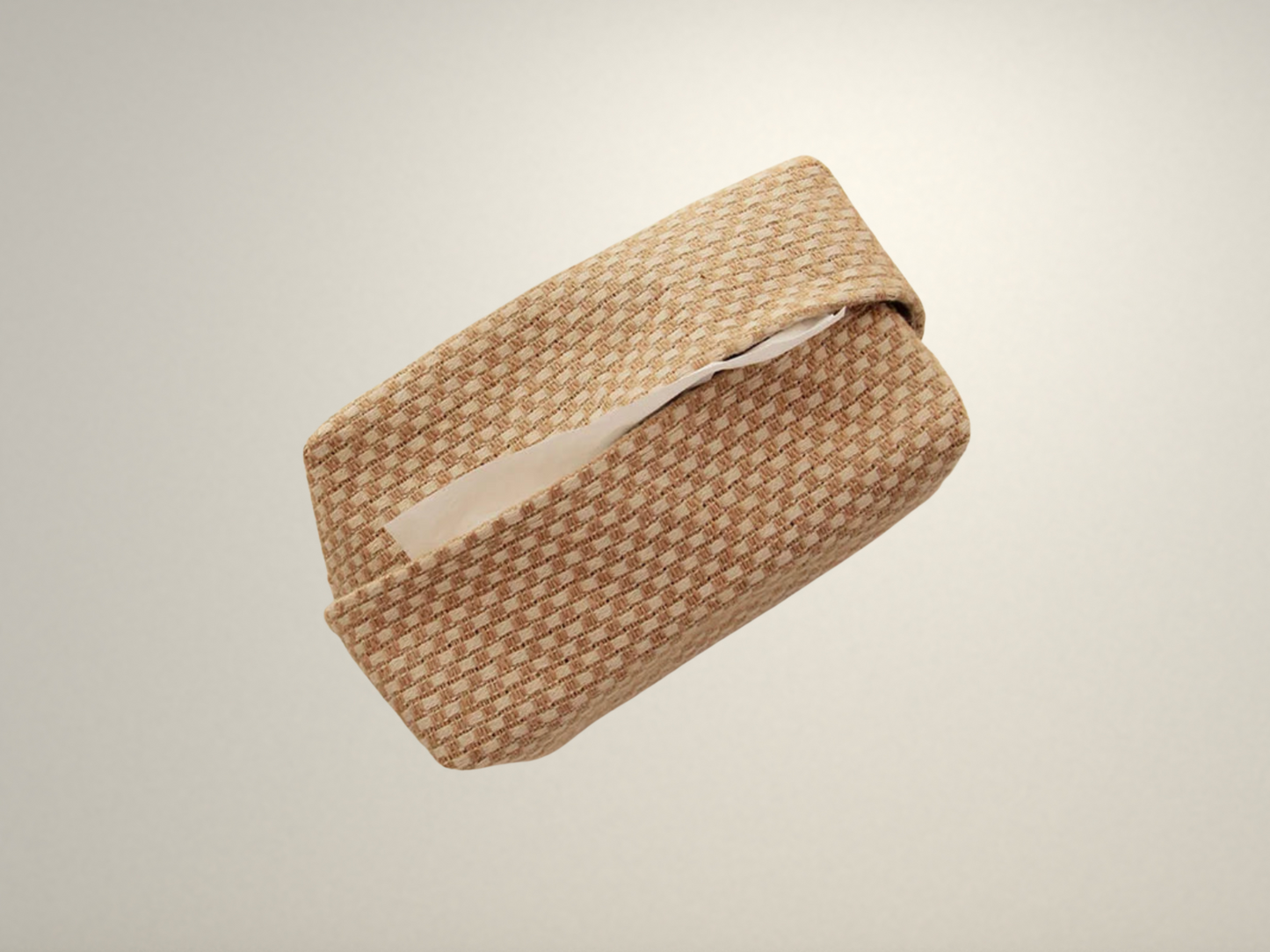 OllaLuxe Japanese-Style Jute Tissue Case – Linen Napkin Holder for Home, Table & Car