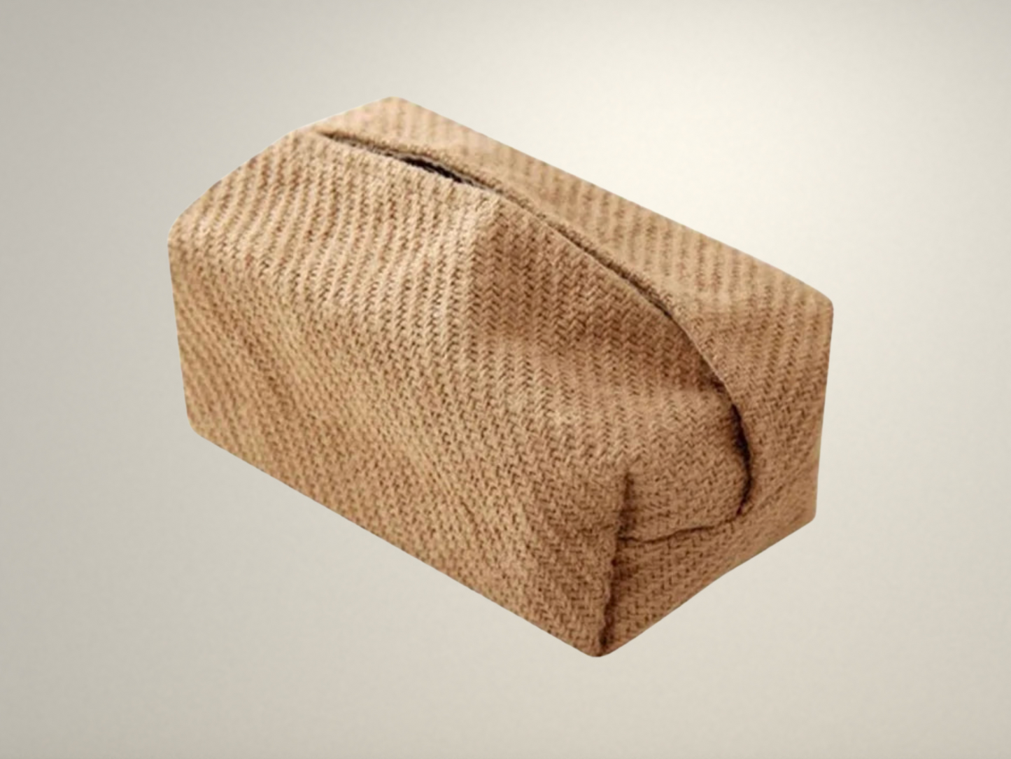 OllaLuxe Japanese-Style Jute Tissue Case – Linen Napkin Holder for Home, Table & Car