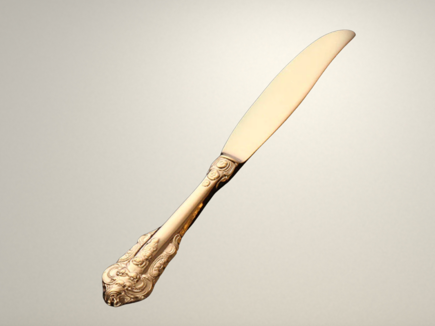 OllaLuxe Luxury Carving Gold Cutlery Set