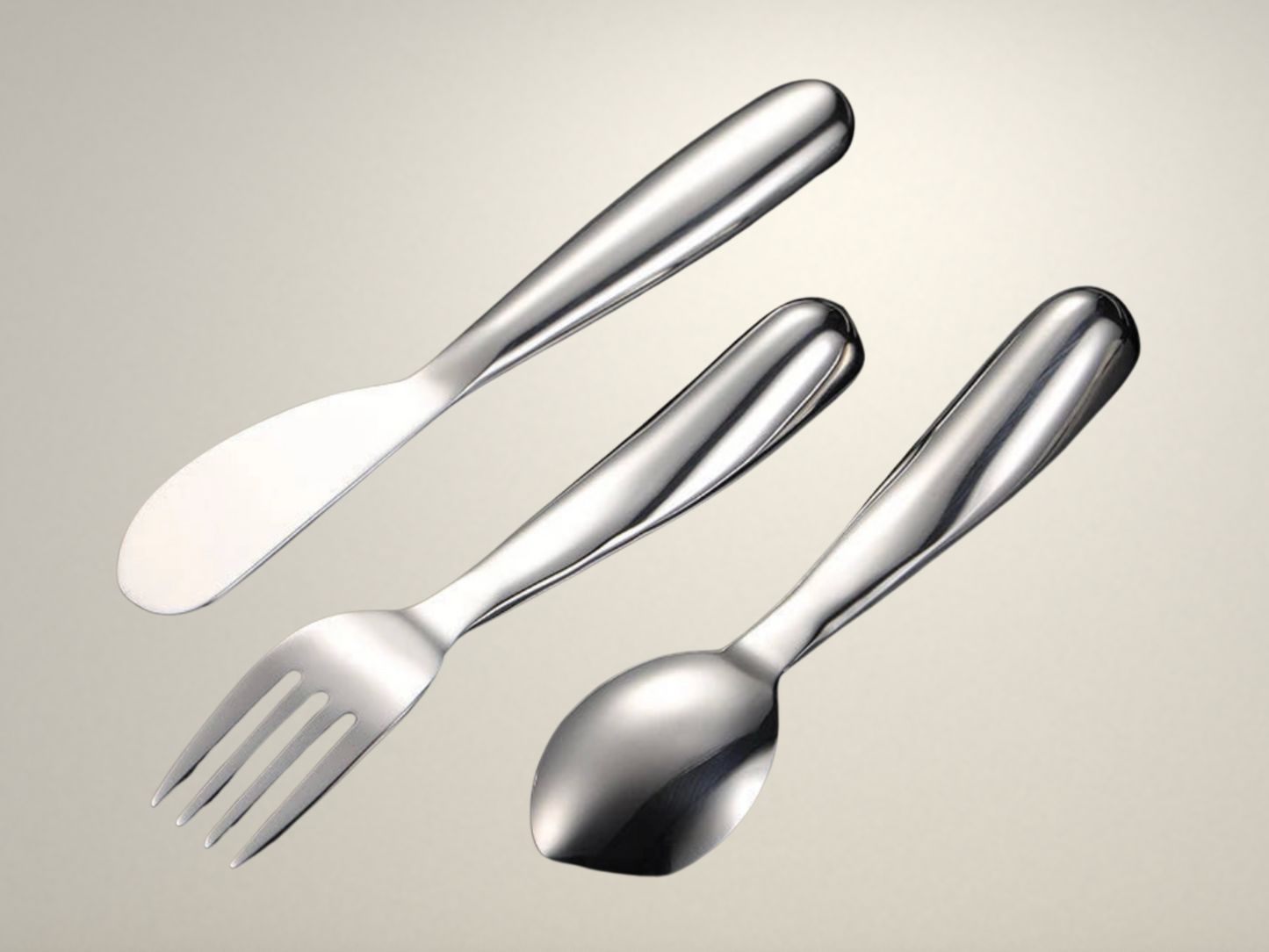 OllaLuxe 316 Stainless Steel Love Heart Children’s Cutlery Set – Spoon, Fork & Knife for Kids