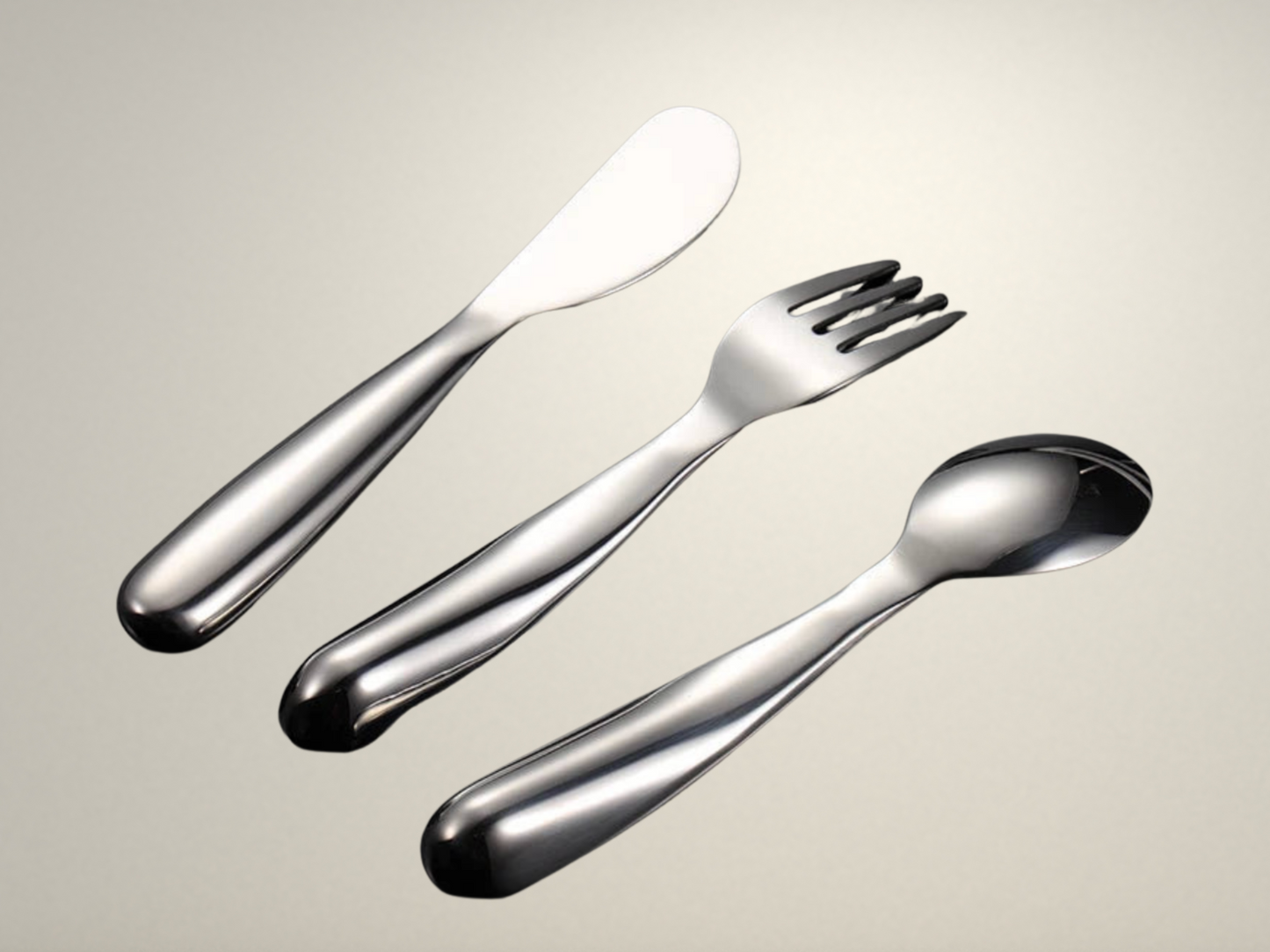 OllaLuxe 316 Stainless Steel Love Heart Children’s Cutlery Set – Spoon, Fork & Knife for Kids