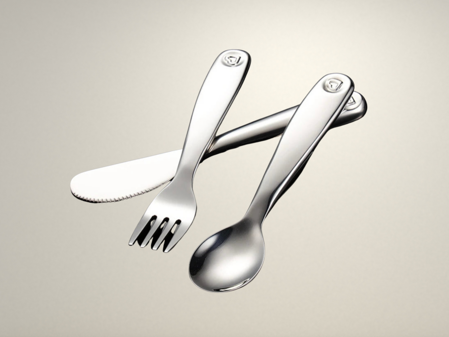 OllaLuxe 316 Stainless Steel Love Heart Children’s Cutlery Set – Spoon, Fork & Knife for Kids