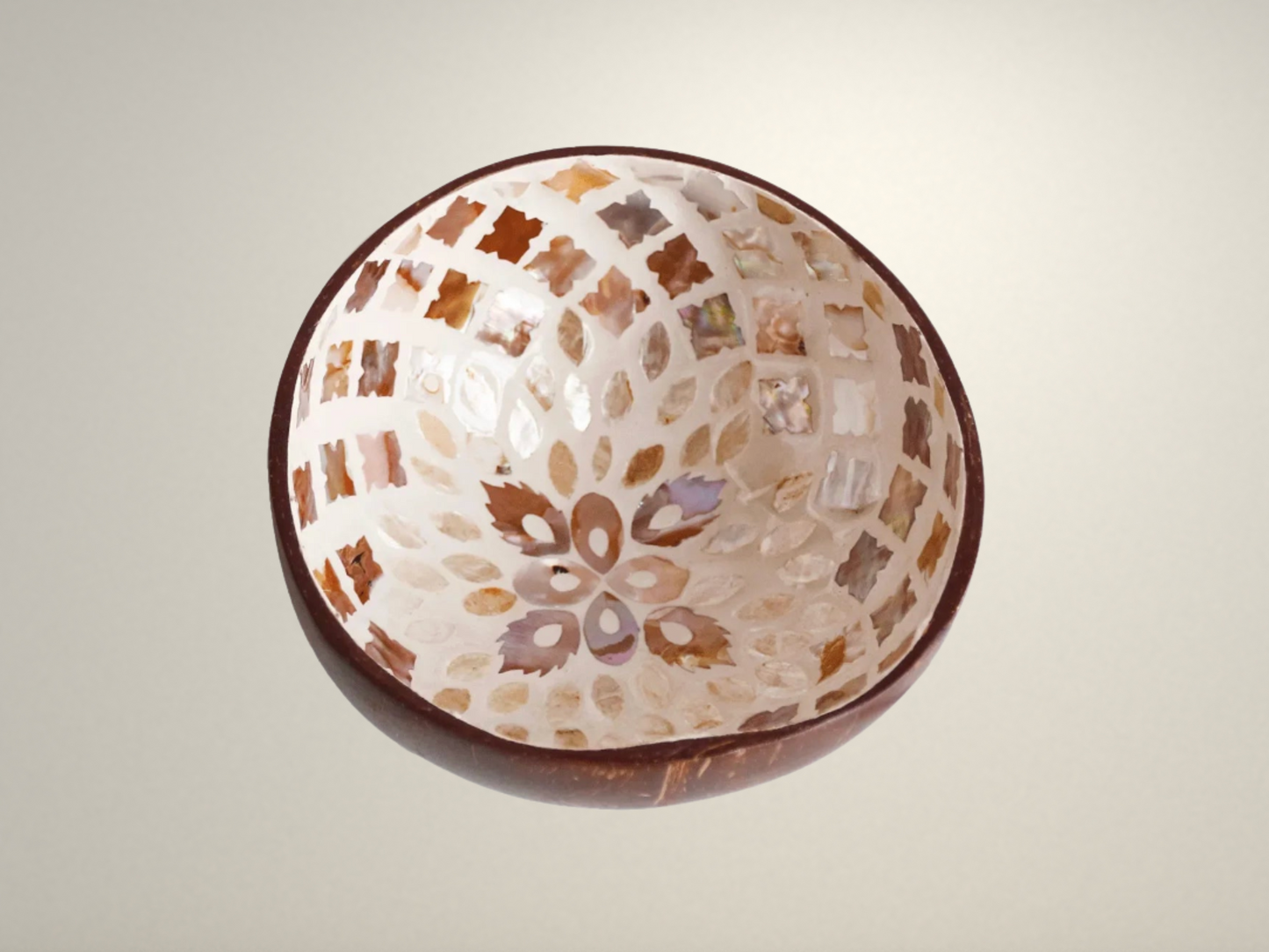 OllaLuxe Artisan Painted Coconut Shell Bowl – Handcrafted Decorative Storage & Display Bowl