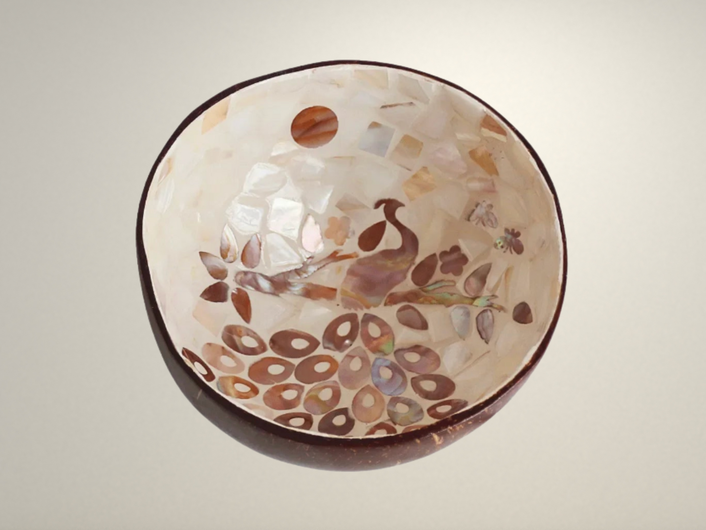 OllaLuxe Artisan Painted Coconut Shell Bowl – Handcrafted Decorative Storage & Display Bowl