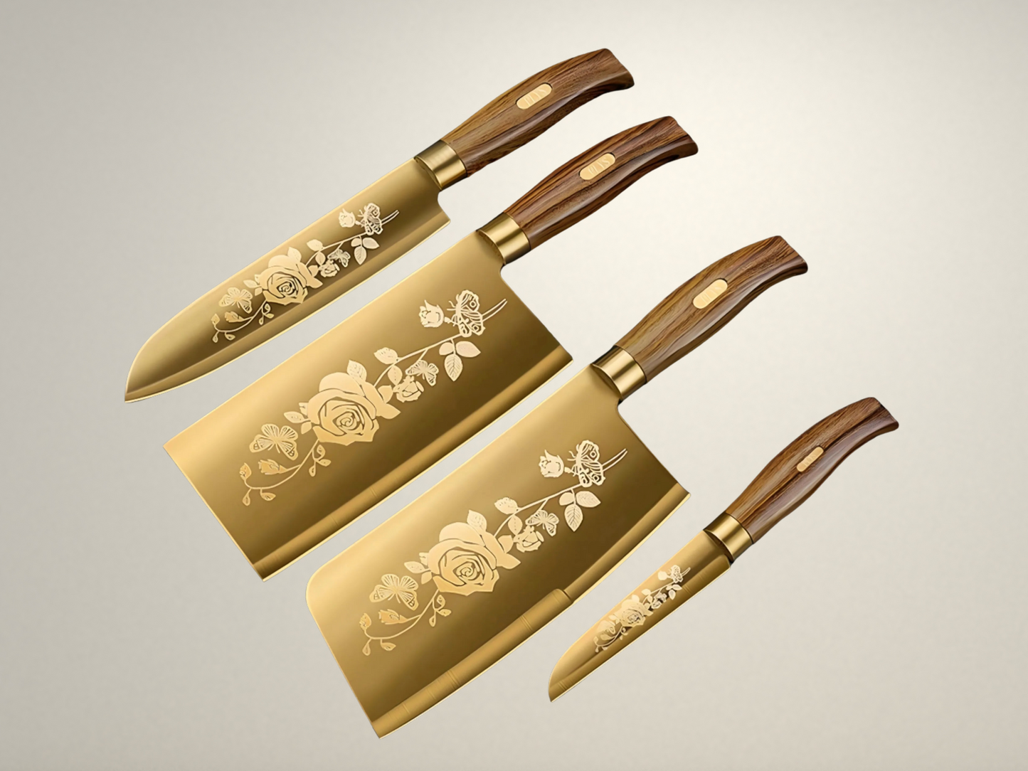 OllaLuxe Deluxe Gold Chef’s Knife – Titanium Plated Stainless Steel Kitchen Essential