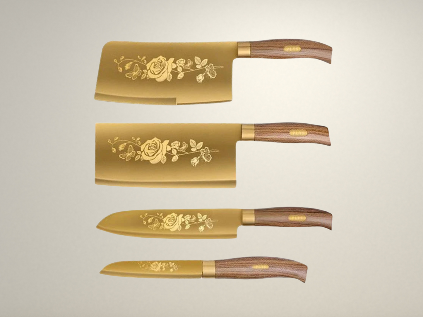 OllaLuxe Deluxe Gold Chef’s Knife – Titanium Plated Stainless Steel Kitchen Essential