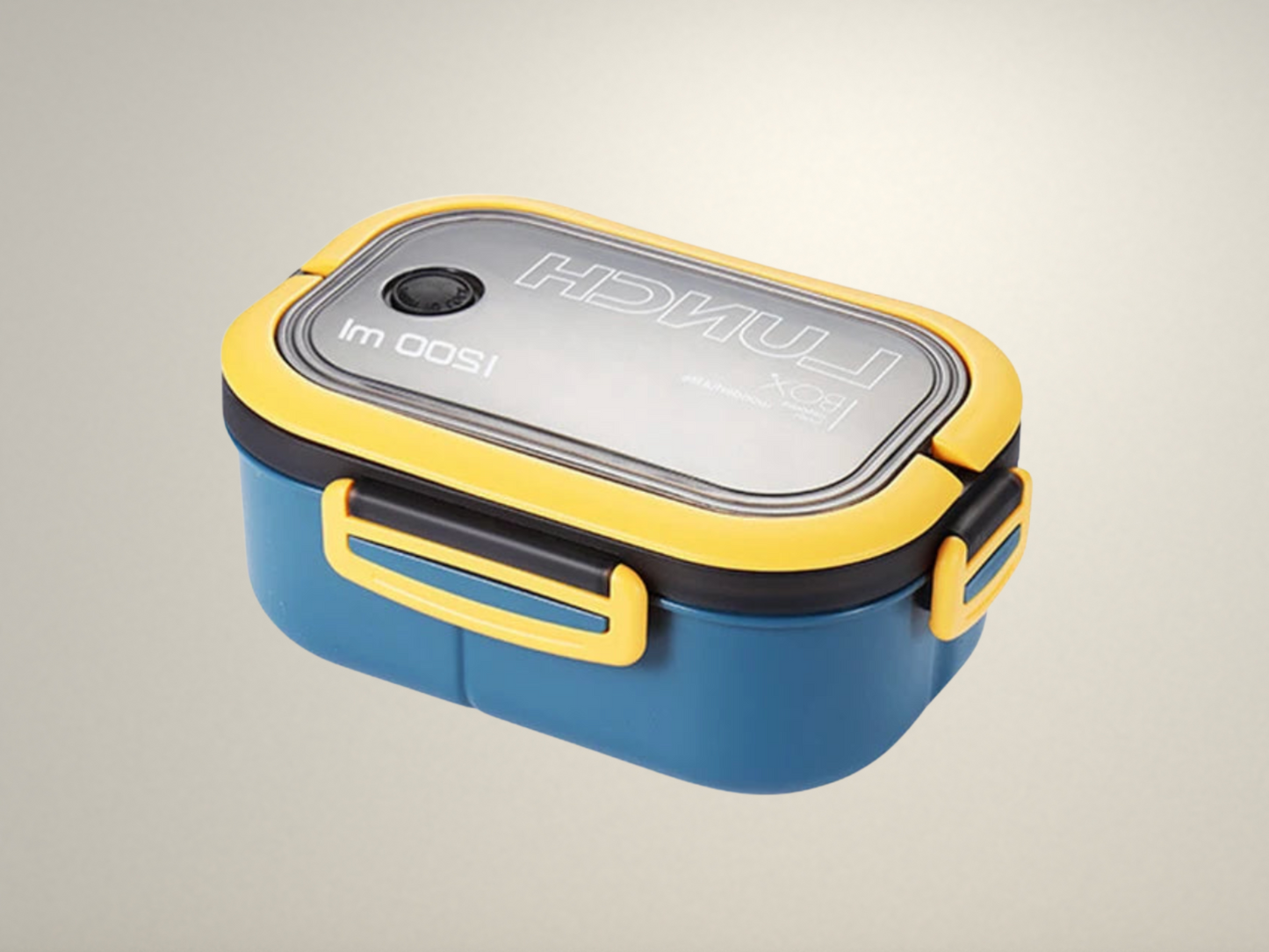 OllaLuxe Double-Layer Portable Lunch Box with Spoon & Fork – Microwave Safe