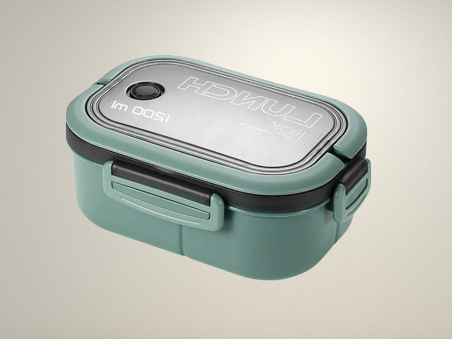OllaLuxe Double-Layer Portable Lunch Box with Spoon & Fork – Microwave Safe