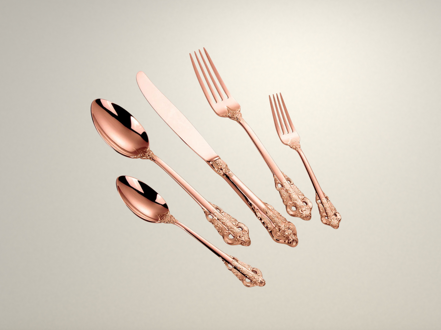 OllaLuxe Gold Plated Cutlery Set – Vintage Luxury Flatware for Elevated Dining