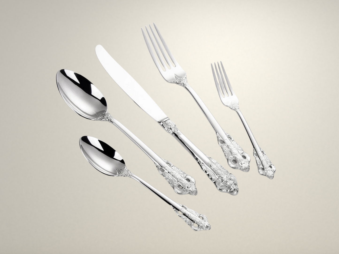 OllaLuxe Gold Plated Cutlery Set – Vintage Luxury Flatware for Elevated Dining