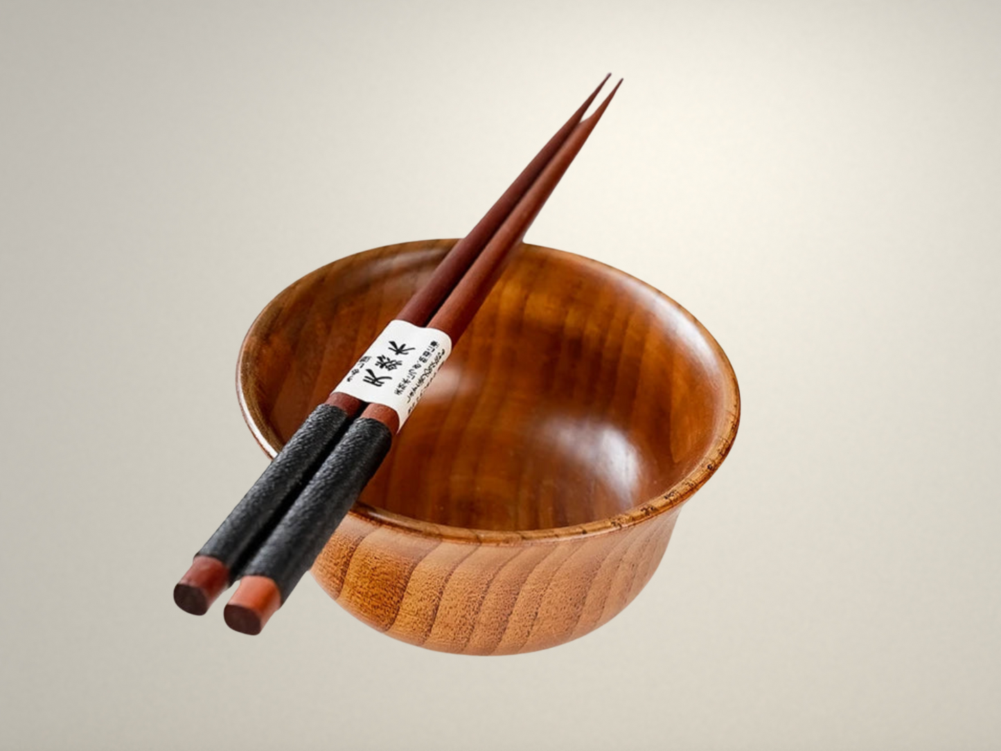 OllaLuxe Japanese-Style Wooden Rice & Soup Bowls – Natural Anti-Scalding Tableware