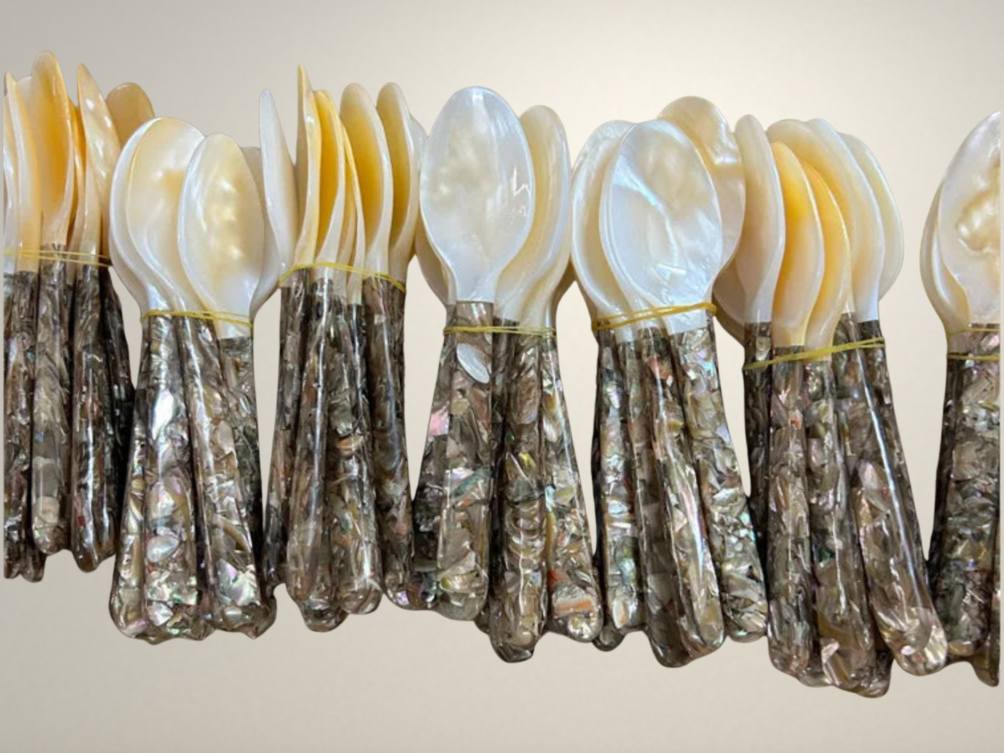 OllaLuxe Natural Shell Dessert & Coffee Spoon – Mother of Pearl Vintage Cutlery