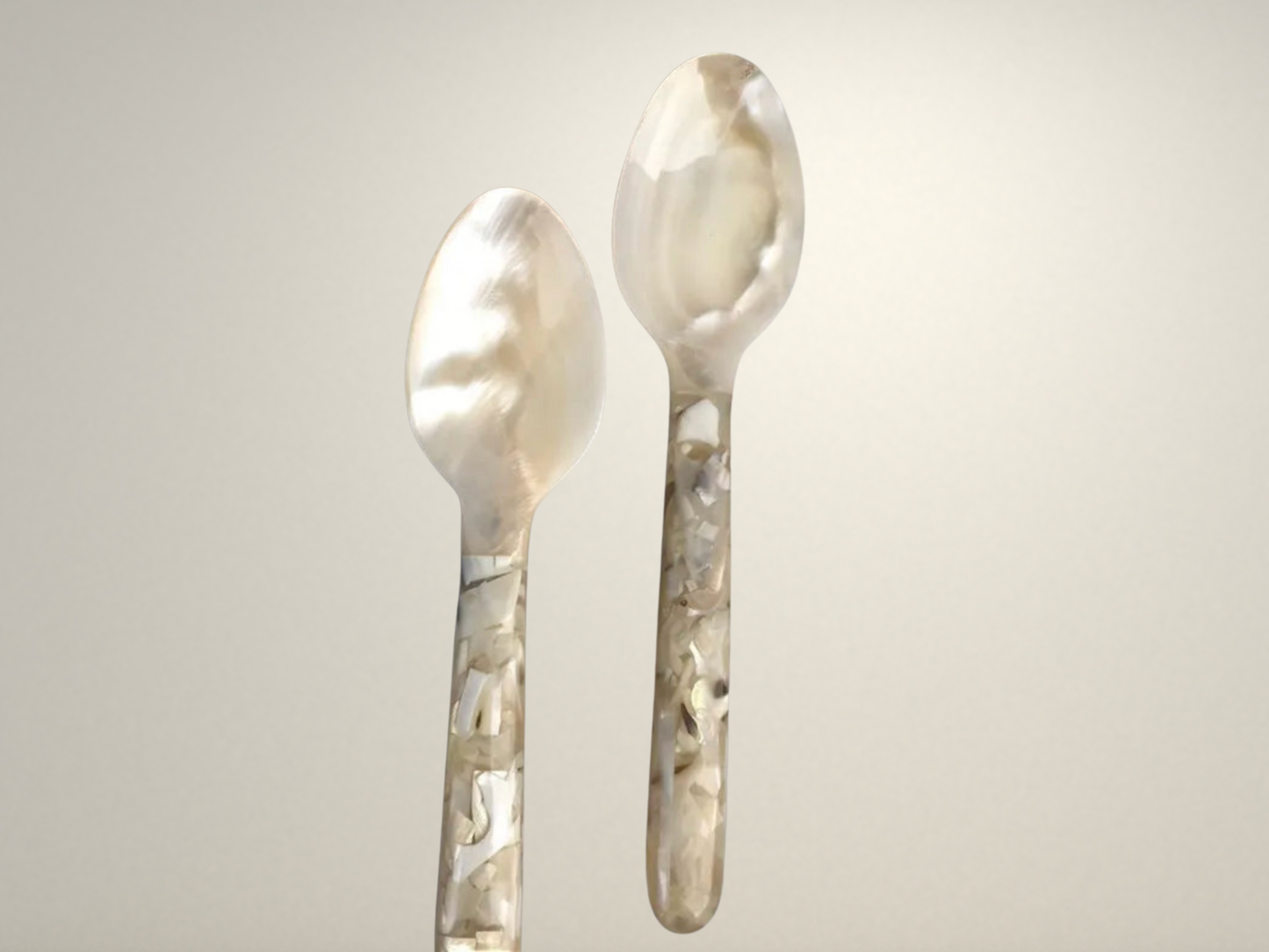 OllaLuxe Natural Shell Dessert & Coffee Spoon – Mother of Pearl Vintage Cutlery