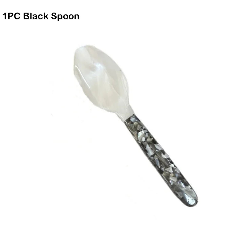 OllaLuxe Natural Shell Dessert & Coffee Spoon – Mother of Pearl Vintage Cutlery