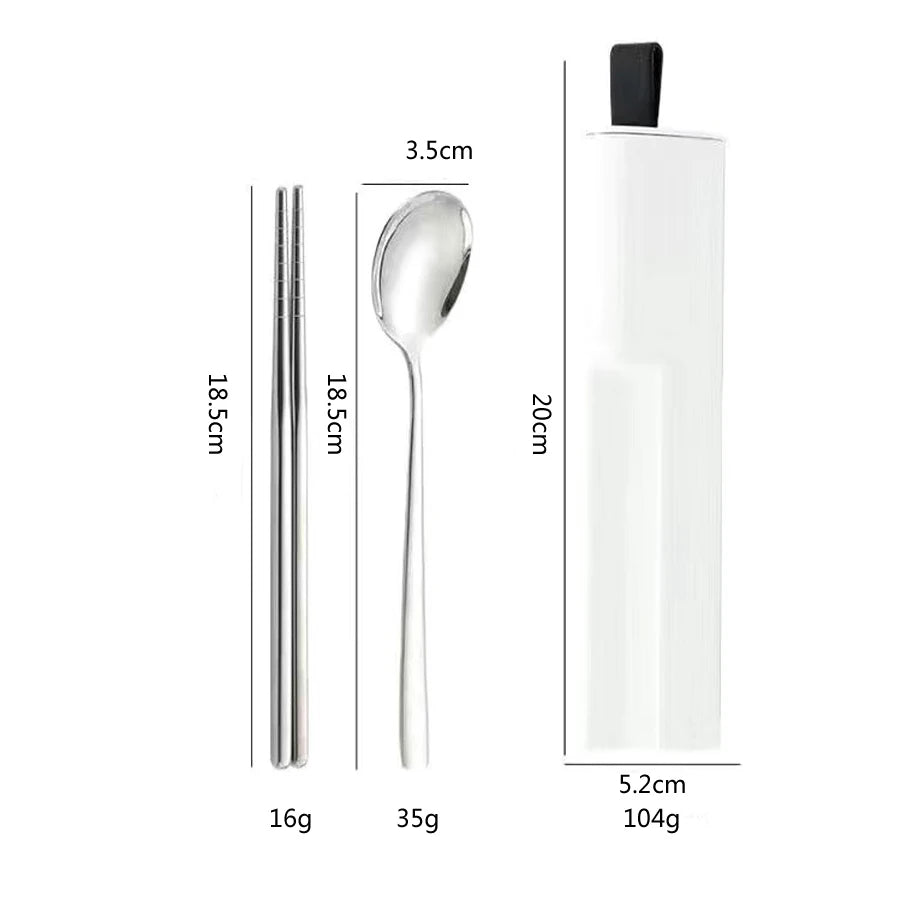 OllaLuxe Portable Stainless Steel Cutlery Set with Travel Case