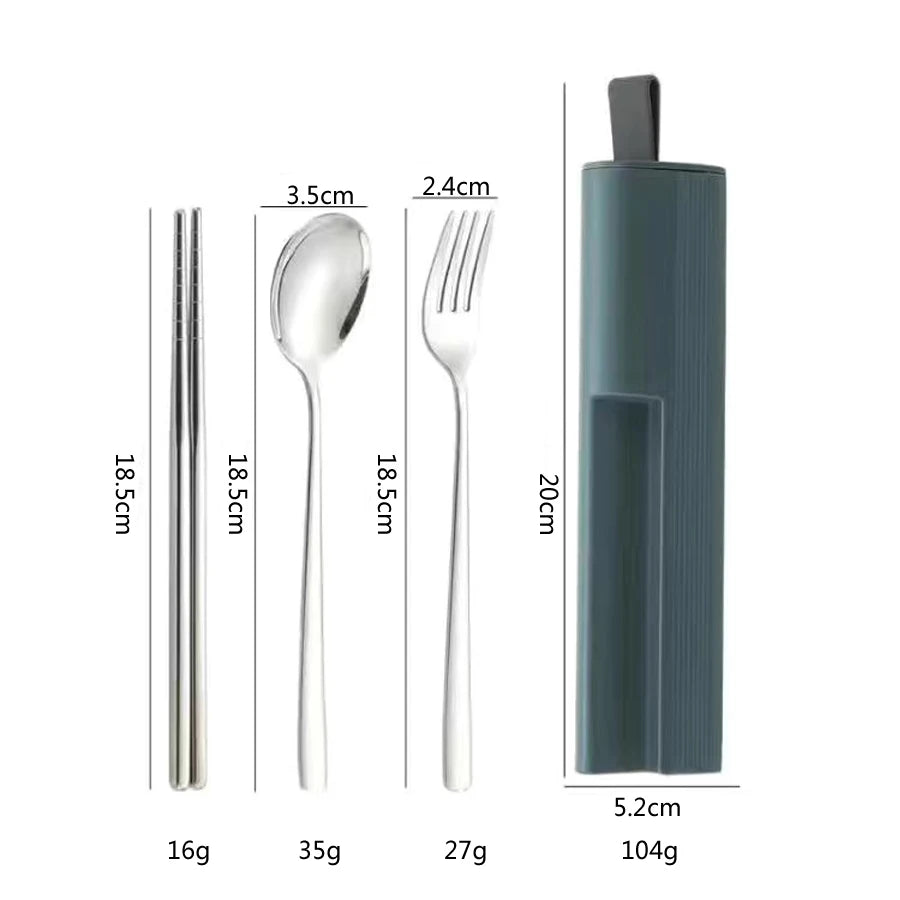 OllaLuxe Portable Stainless Steel Cutlery Set with Travel Case