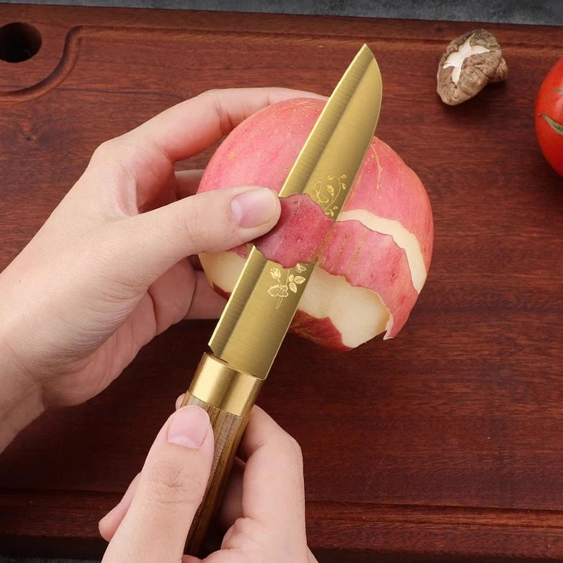 OllaLuxe Deluxe Gold Chef’s Knife – Titanium Plated Stainless Steel Kitchen Essential
