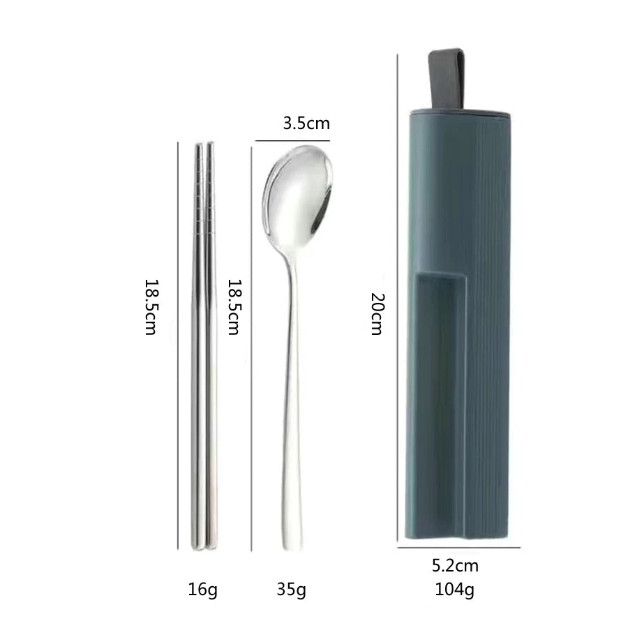 OllaLuxe Portable Stainless Steel Cutlery Set with Travel Case