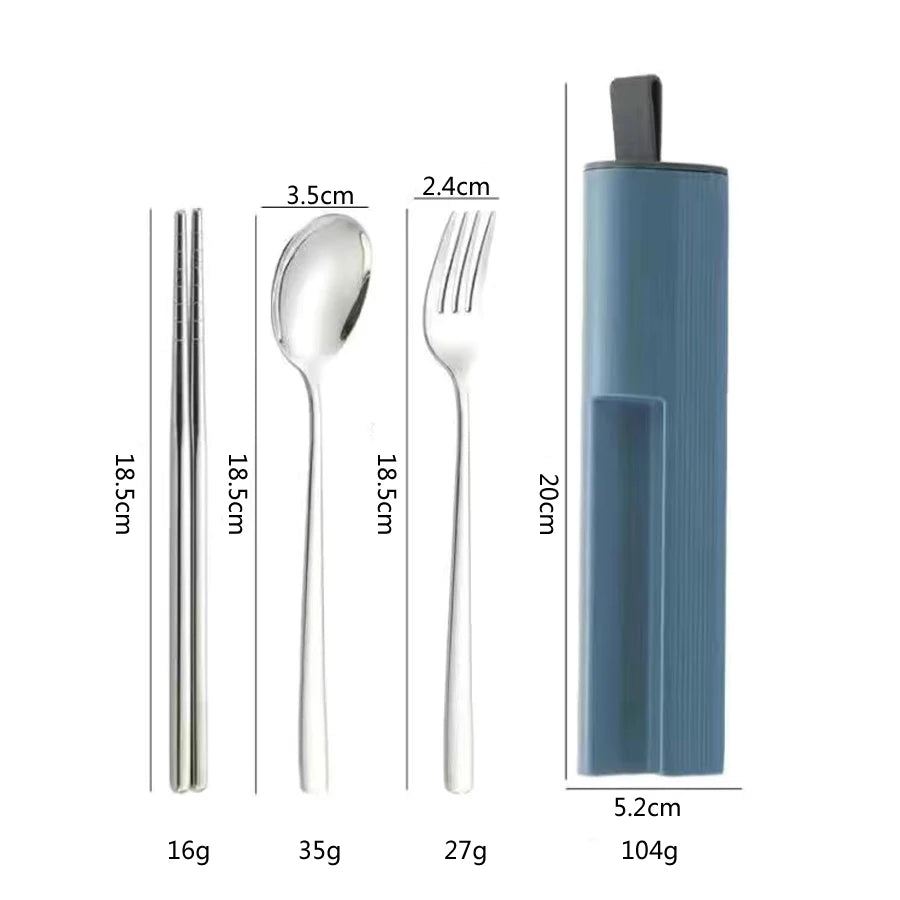 OllaLuxe Portable Stainless Steel Cutlery Set with Travel Case