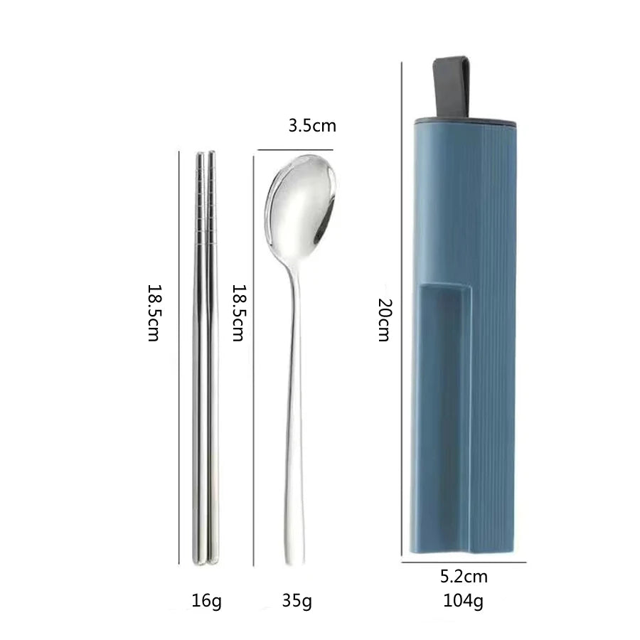 OllaLuxe Portable Stainless Steel Cutlery Set with Travel Case