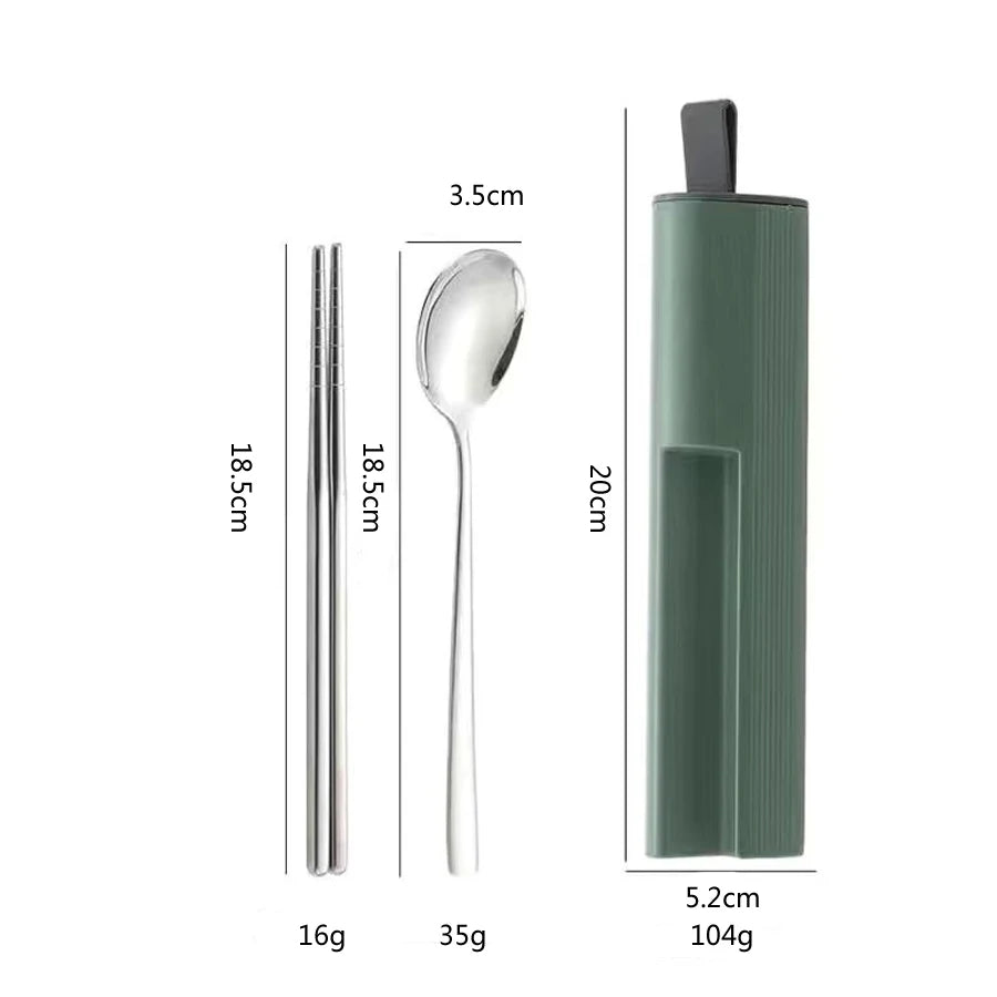 OllaLuxe Portable Stainless Steel Cutlery Set with Travel Case