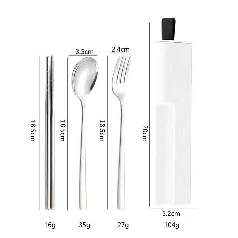 OllaLuxe Portable Stainless Steel Cutlery Set with Travel Case