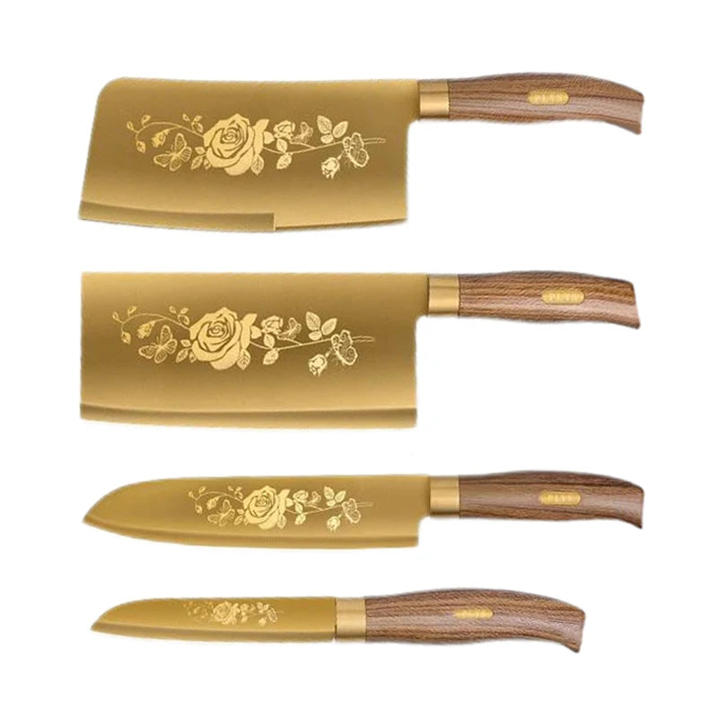 OllaLuxe Deluxe Gold Chef’s Knife – Titanium Plated Stainless Steel Kitchen Essential