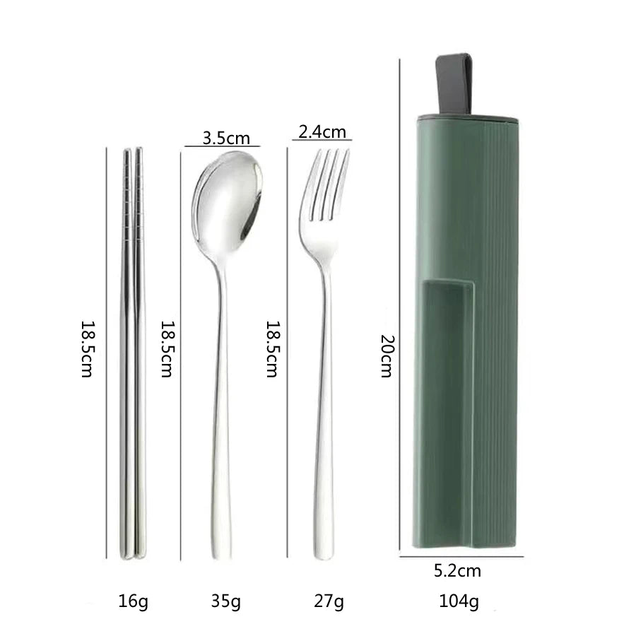 OllaLuxe Portable Stainless Steel Cutlery Set with Travel Case