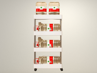OllaLuxe 3/4-Tier Movable Gap Storage Rack – Slim Rolling Utility Cart for Kitchen, Bathroom & Living Room