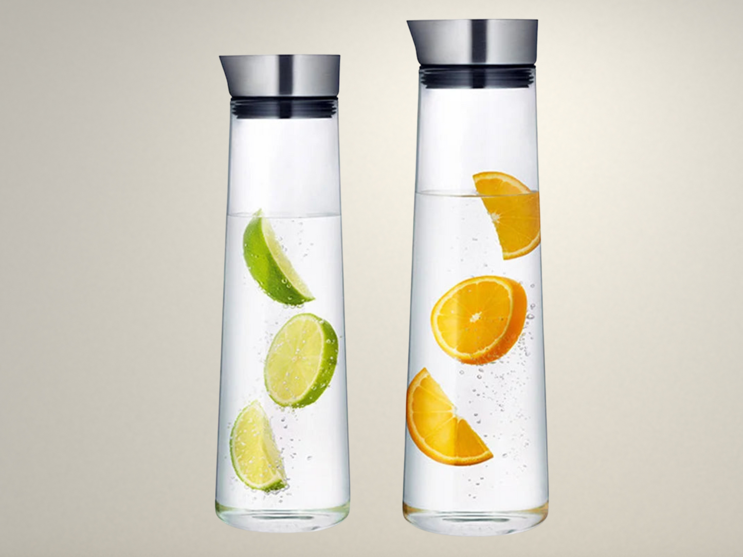 OllaLuxe Glass Carafe with Lid – Elegant Drink Pitcher for Water, Juice & Tea