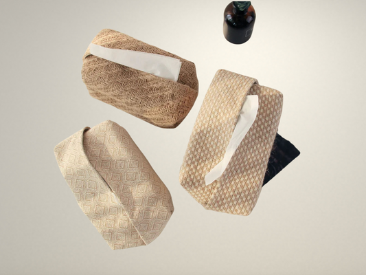 OllaLuxe Japanese-Style Jute Tissue Case – Linen Napkin Holder for Home, Table & Car