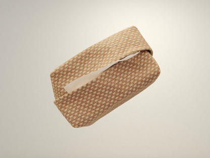 OllaLuxe Japanese-Style Jute Tissue Case – Linen Napkin Holder for Home, Table & Car