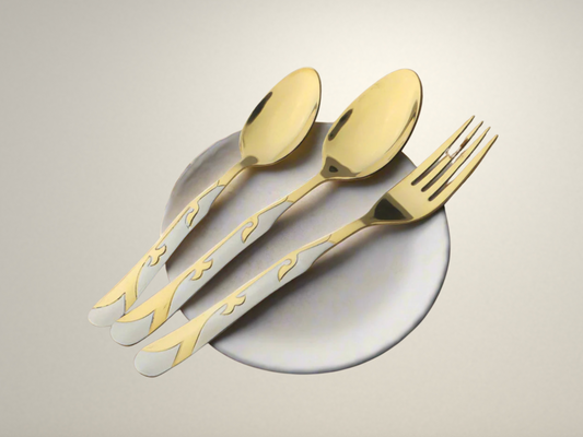 OllaLuxe Stainless Steel PVD Coated 28 Pcs Cutlery Set