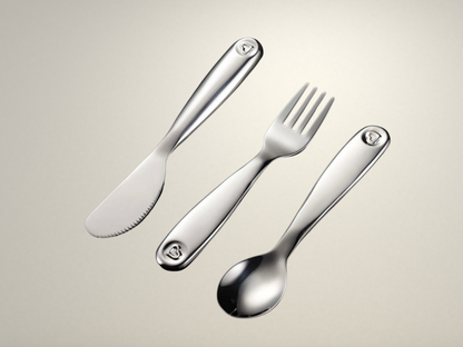 OllaLuxe 316 Stainless Steel Love Heart Children’s Cutlery Set – Spoon, Fork & Knife for Kids