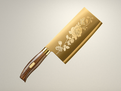 OllaLuxe Deluxe Gold Chef’s Knife – Titanium Plated Stainless Steel Kitchen Essential