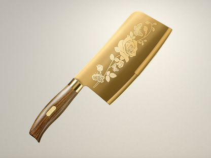 OllaLuxe Deluxe Gold Chef’s Knife – Titanium Plated Stainless Steel Kitchen Essential
