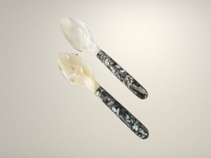 OllaLuxe Natural Shell Dessert & Coffee Spoon – Mother of Pearl Vintage Cutlery