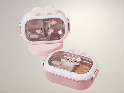 OllaLuxe Stainless Steel Rabbit Design Lunch Box – Cute, Portable & Eco-Friendly