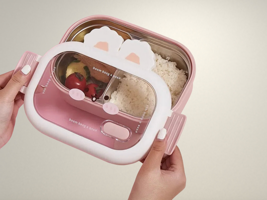 OllaLuxe Stainless Steel Rabbit Design Lunch Box – Cute, Portable & Eco-Friendly