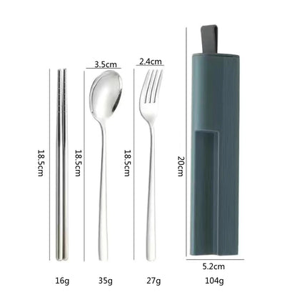 OllaLuxe Portable Stainless Steel Cutlery Set with Travel Case