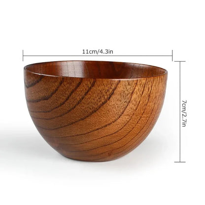 OllaLuxe Japanese-Style Wooden Bowl – Handmade Natural Tableware