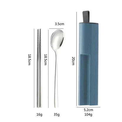 OllaLuxe Portable Stainless Steel Cutlery Set with Travel Case
