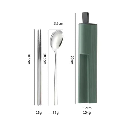 OllaLuxe Portable Stainless Steel Cutlery Set with Travel Case